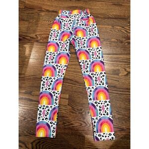 Lola + The Boys Girls Rainbow Leopard Lightning Bolt Leggings Multicolor Size 6
